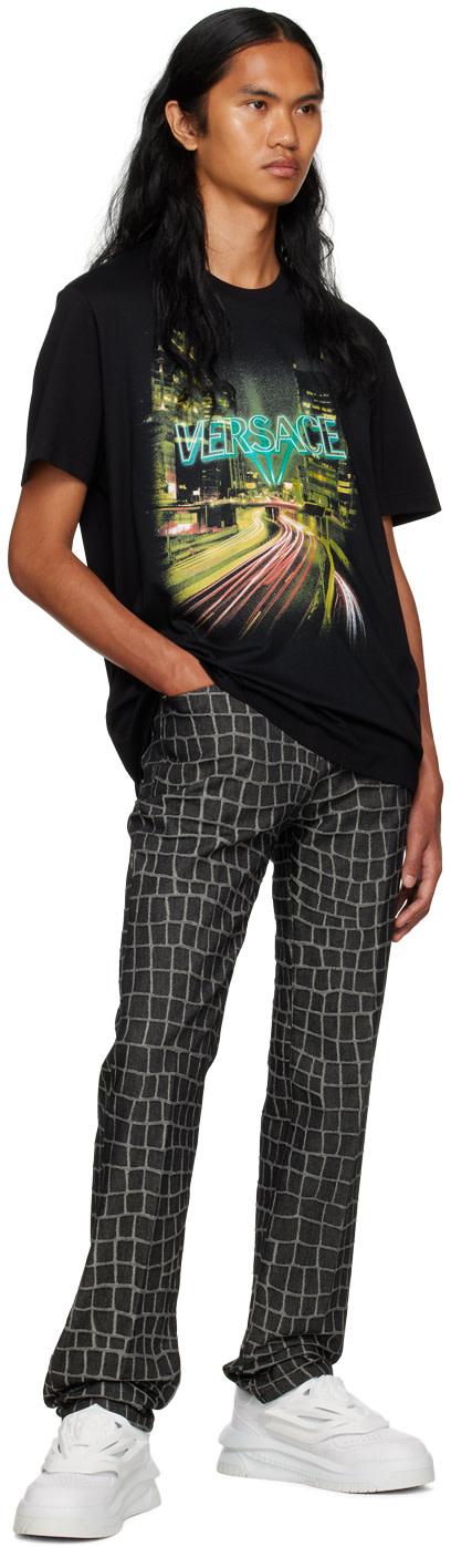 Versace - T-shirt noir à image à logo
