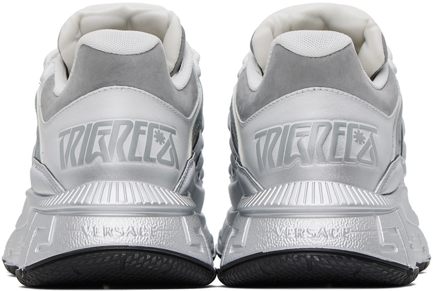Versace - White & Silver Trigreca Sneakers
