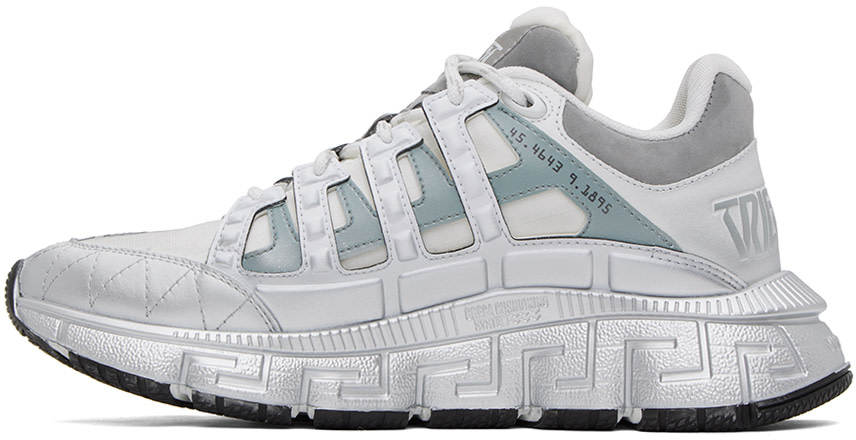 Versace - White & Silver Trigreca Sneakers