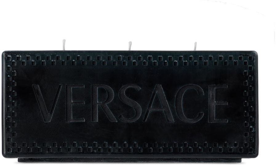 Versace - Bougie en forme de brique Logomania noire