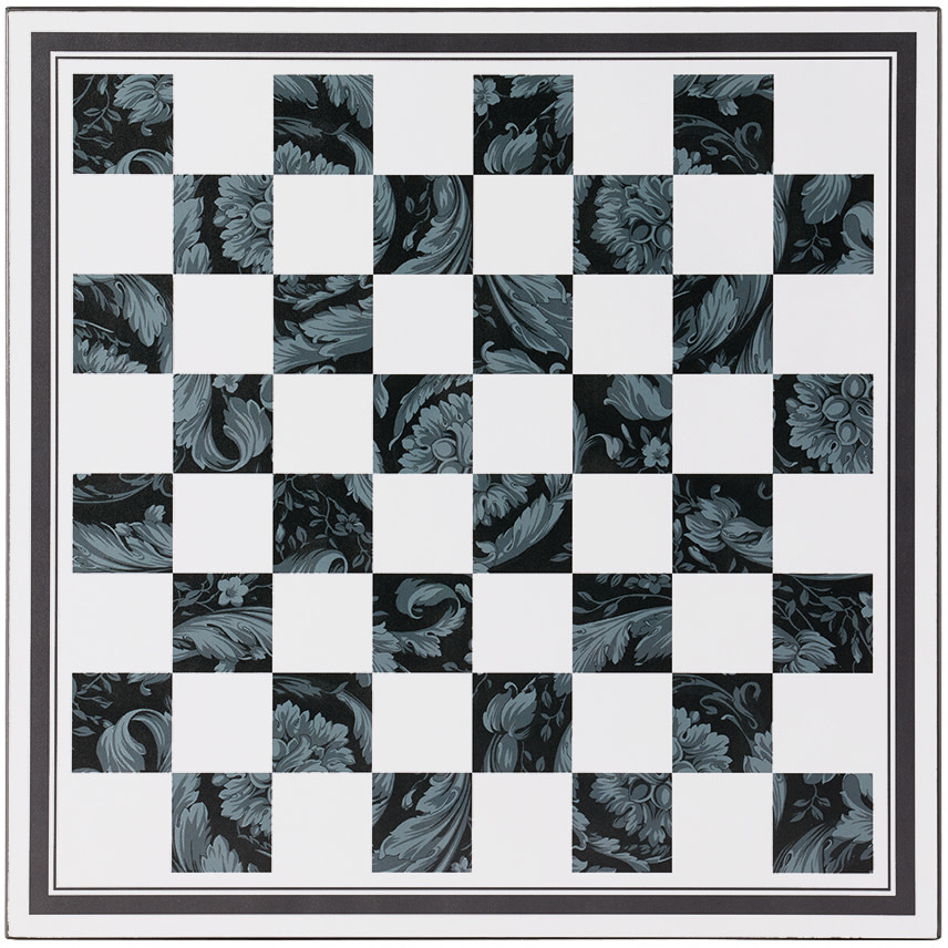 Versace - Jeu d'échecs et de dames noir à motif baroque