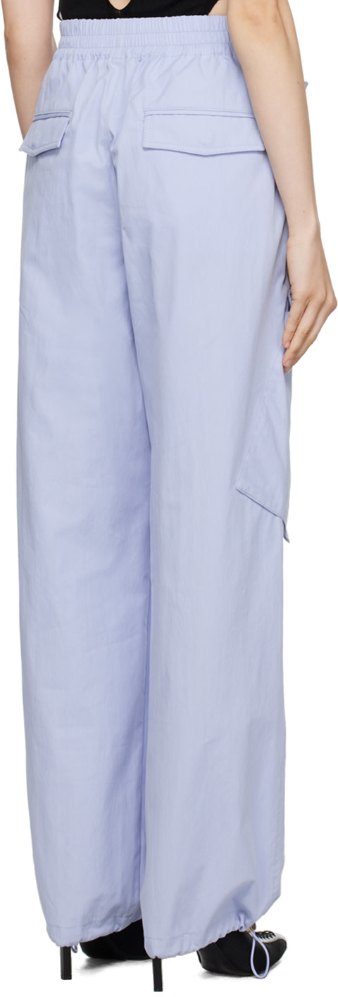 Dion Lee - Pantalon bleu à taille et revers élastiques