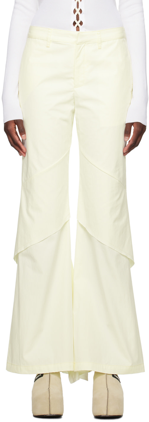 Dion Lee - Pantalon drapé blanc cassé
