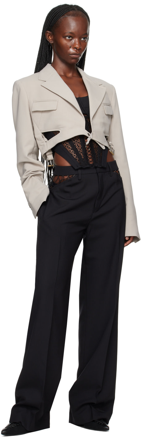 Dion Lee: Black Lace-Up Corset Tank Top | SSENSE Canada