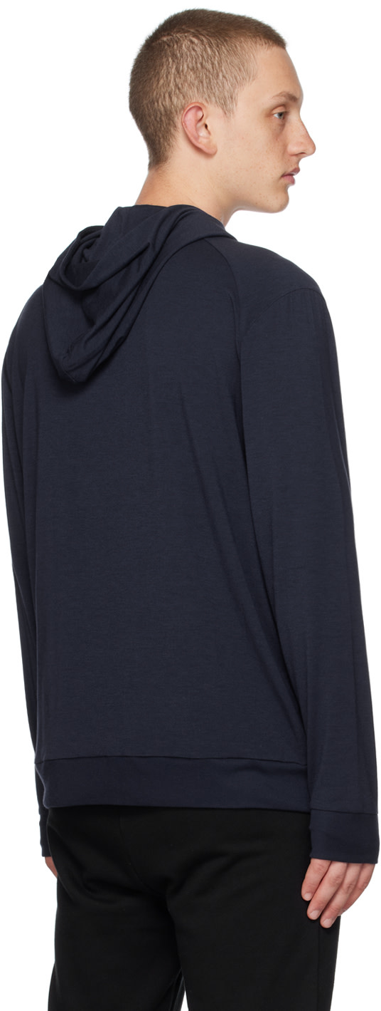 RLX - Pull à capuche bleu marine à logo imprimé