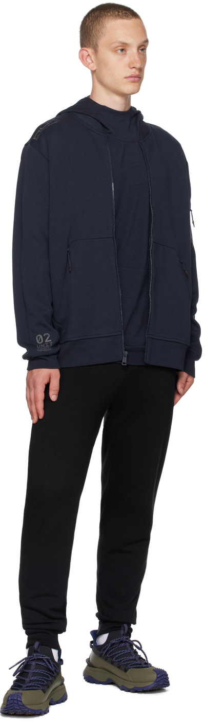 RLX - Pull à capuche bleu marine à logo imprimé