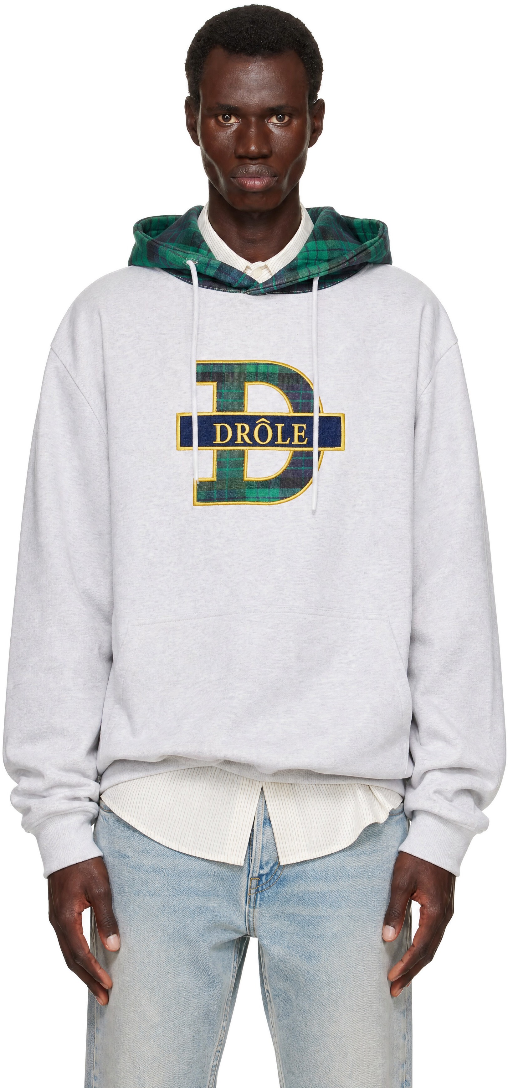 Drôle de Monsieur - Pull à capuche 'Drôle' gris