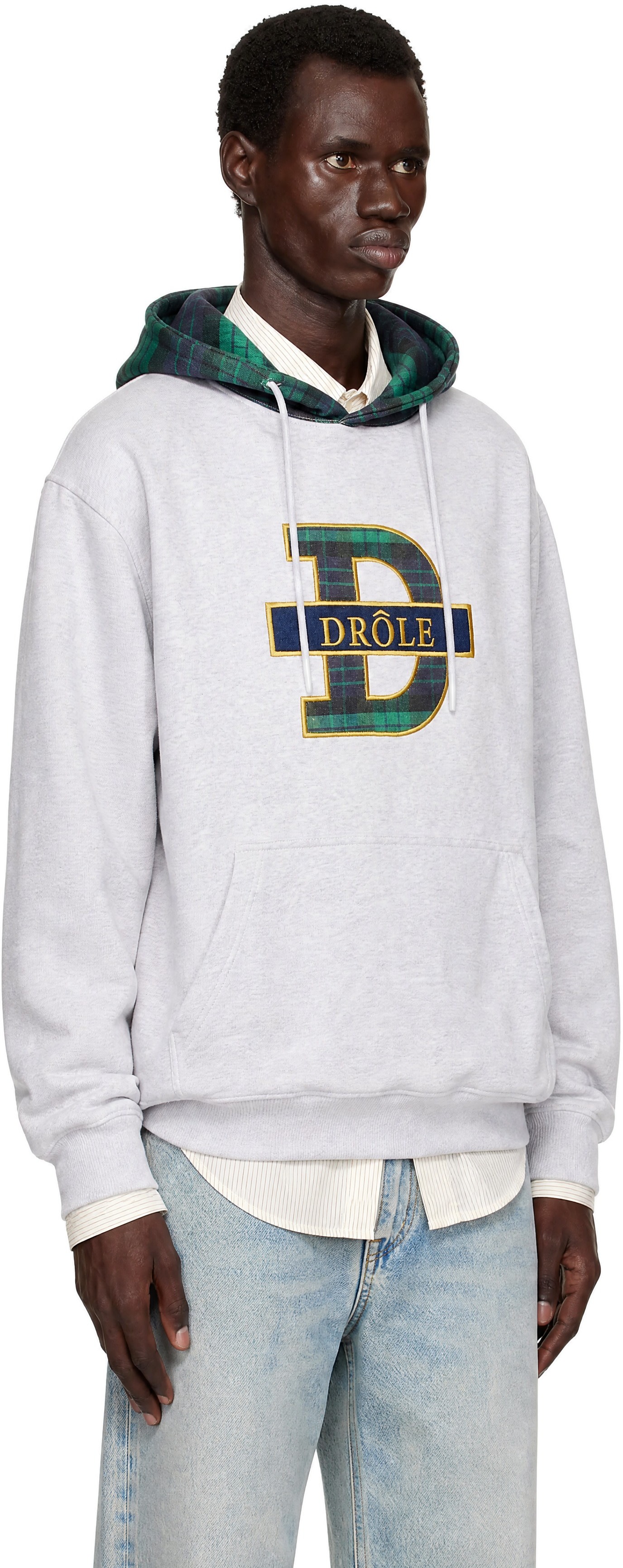 Drôle de Monsieur - Pull à capuche 'Drôle' gris
