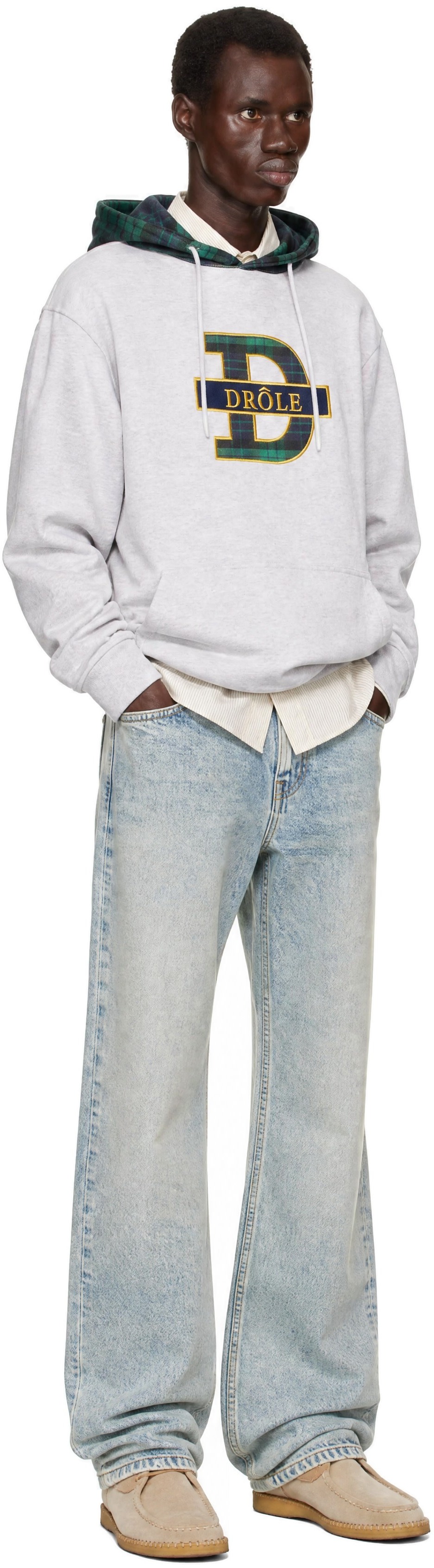 Drôle de Monsieur - Pull à capuche 'Drôle' gris