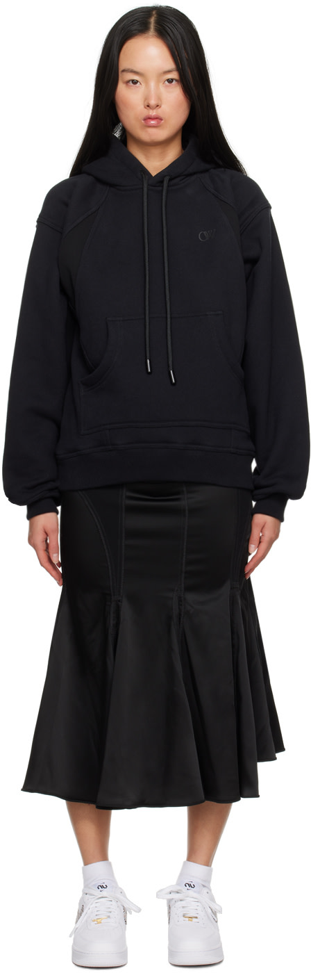 Off-White - Robe longue noire à capuche