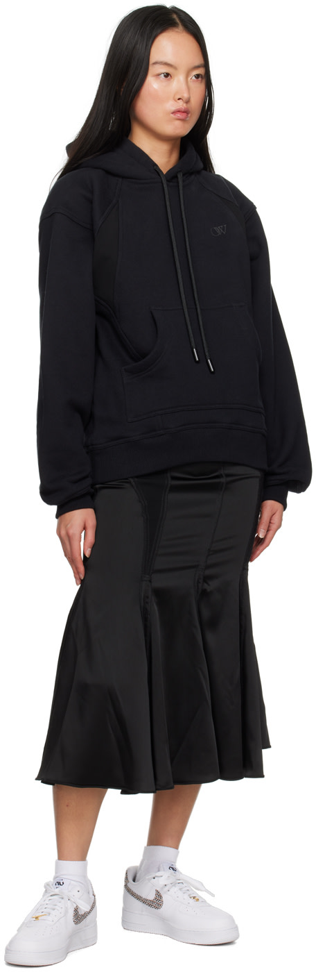 Off-White - Robe longue noire à capuche