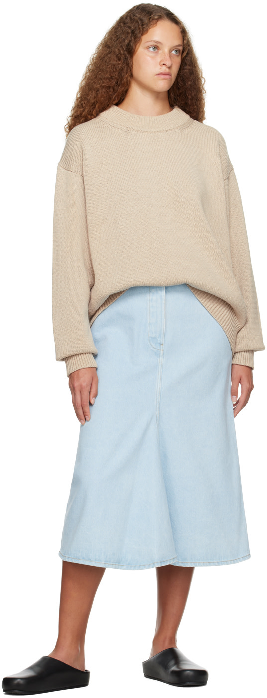 Studio Nicholson - Jupe midi Preto bleue en denim