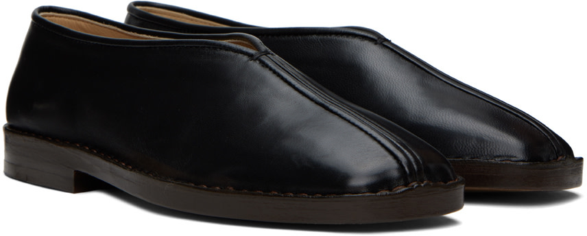 LEMAIRE - Black Flat Piped Slippers