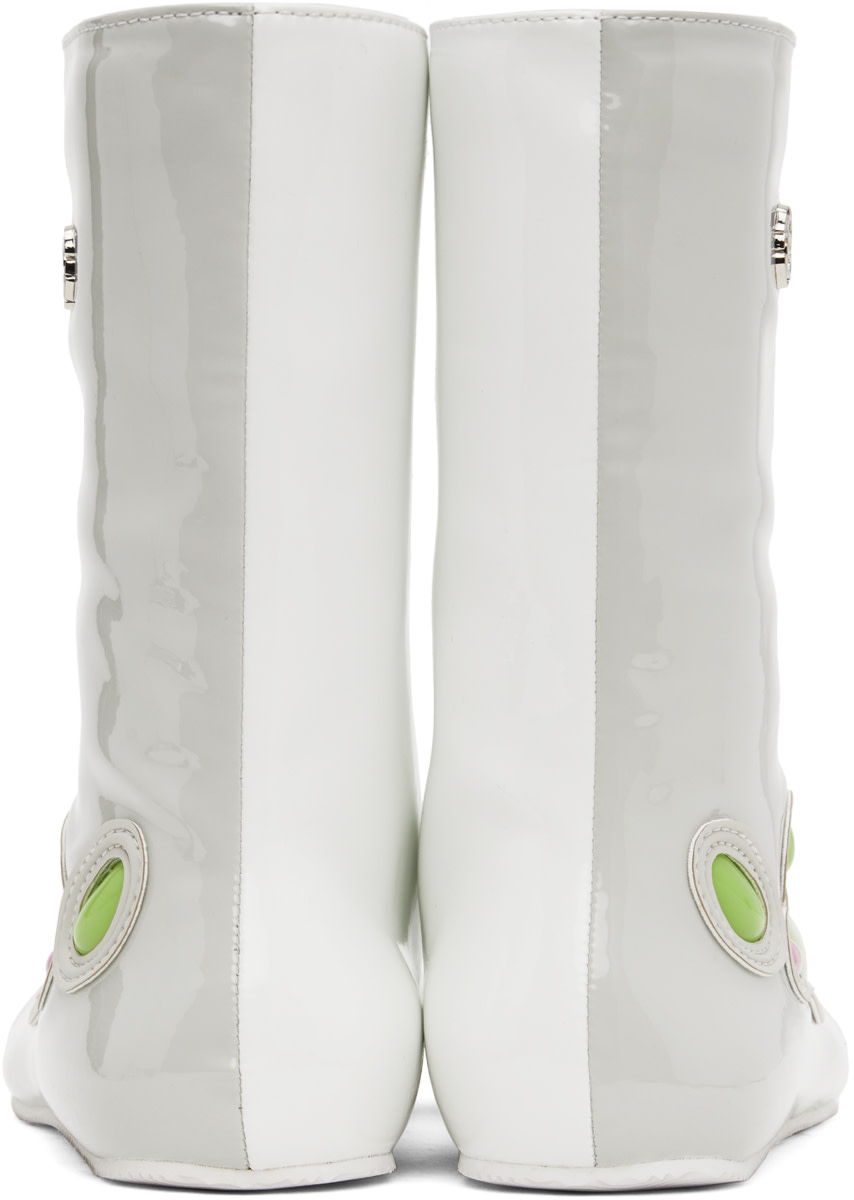 Rombaut - Bottes Alien Barefoot blanc cassé exclusives à SSENSE