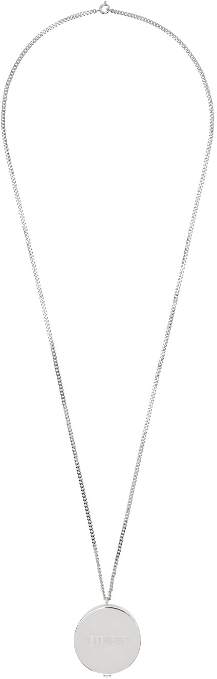 VETEMENTS - Collier argenté à pendentif