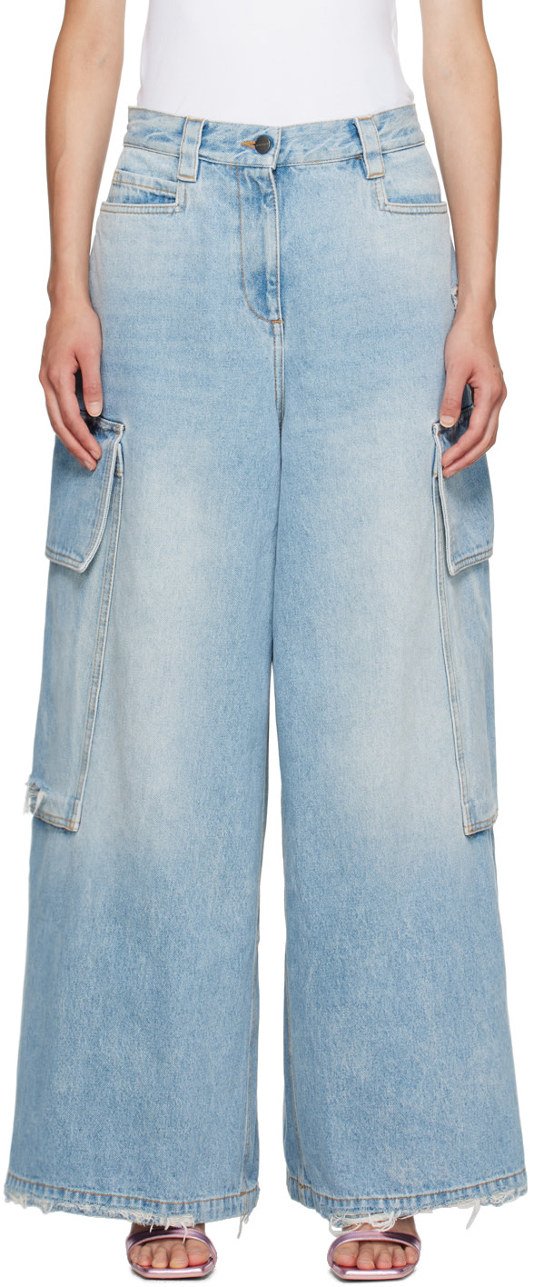 Palm Angels - Jean ample bleu