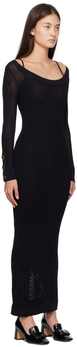 Moschino - Robe longue semi-transparente noire