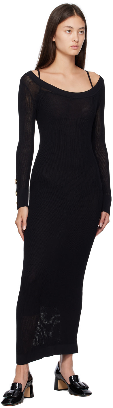 Moschino - Robe longue semi-transparente noire