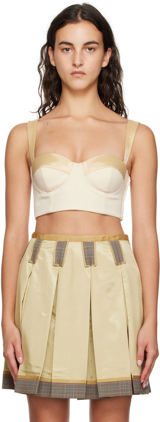 Moschino - Débardeur beige à pinces