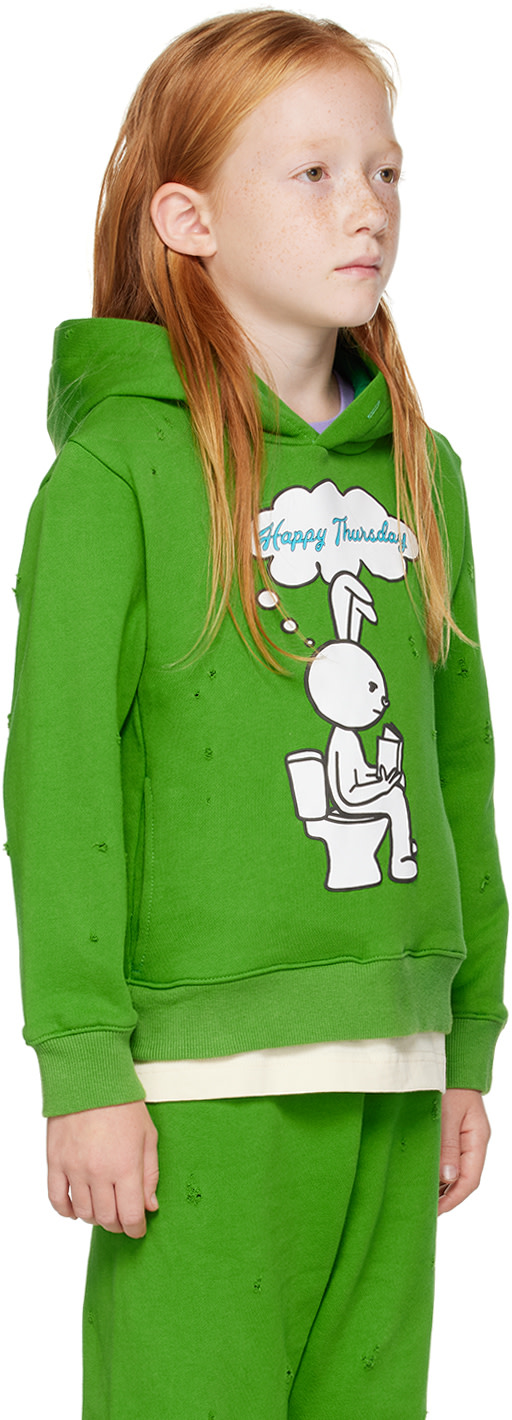 NZKidzzz - Enfant | Pull à capuche 'Happy Thursday' vert