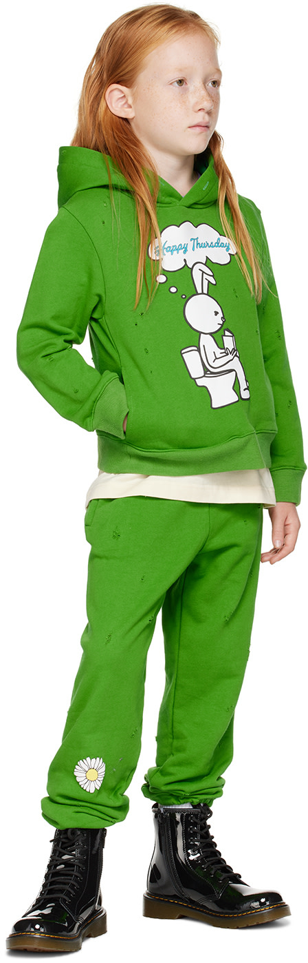 NZKidzzz - Enfant | Pull à capuche 'Happy Thursday' vert