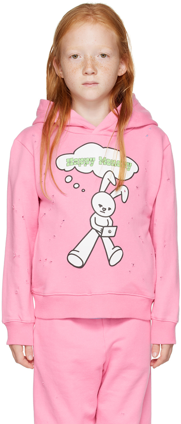 NZKidzzz - Enfant | Pull à capuche 'Happy Monday' rose