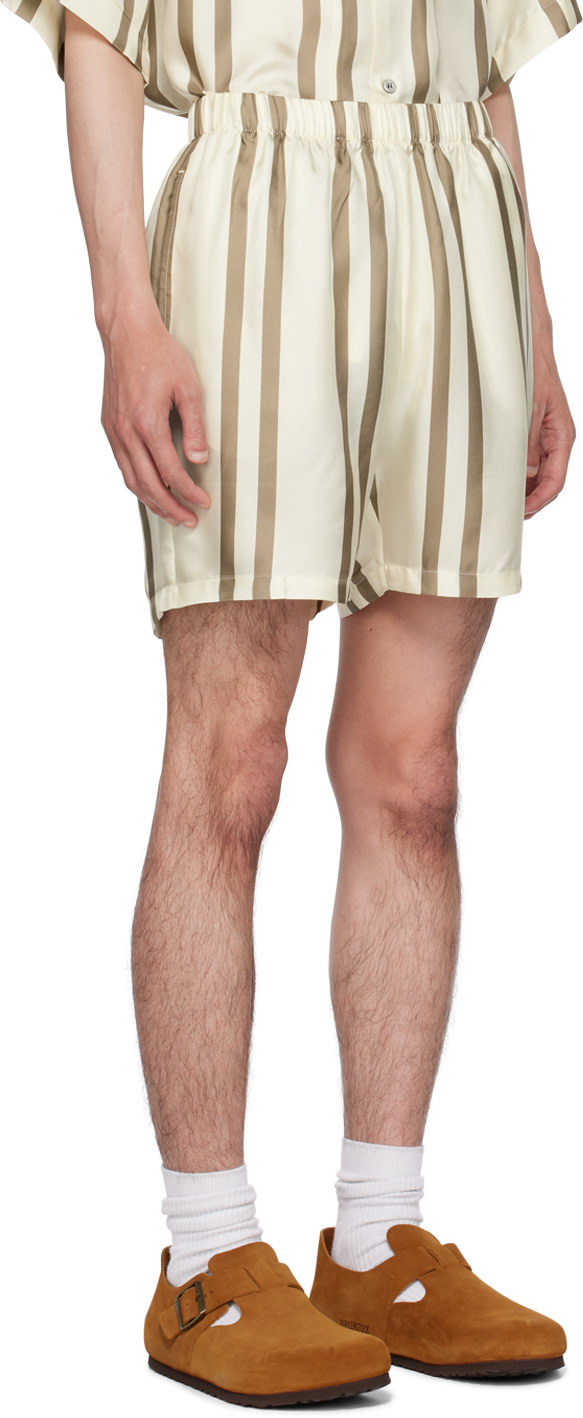 John Elliott - Short blanc cassé à rayures