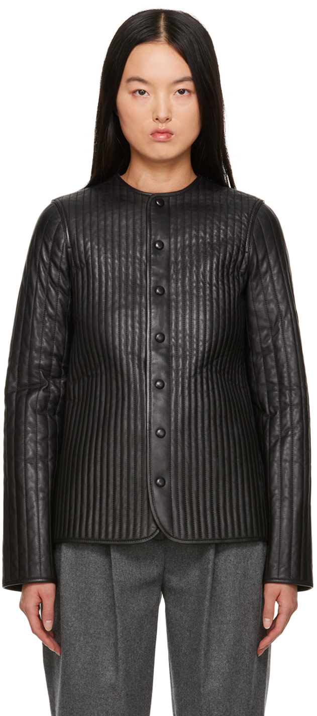 TOTEME - Blouson réversible matelassé noir en cuir