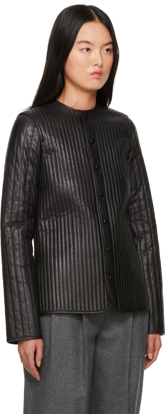 TOTEME - Blouson réversible matelassé noir en cuir