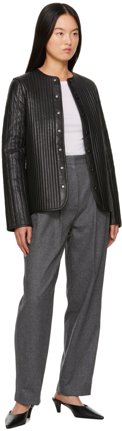TOTEME - Blouson réversible matelassé noir en cuir