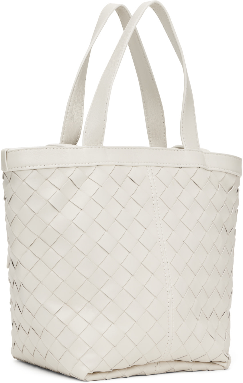 Bottega Veneta: White Small Flip Flap Bag | SSENSE Canada