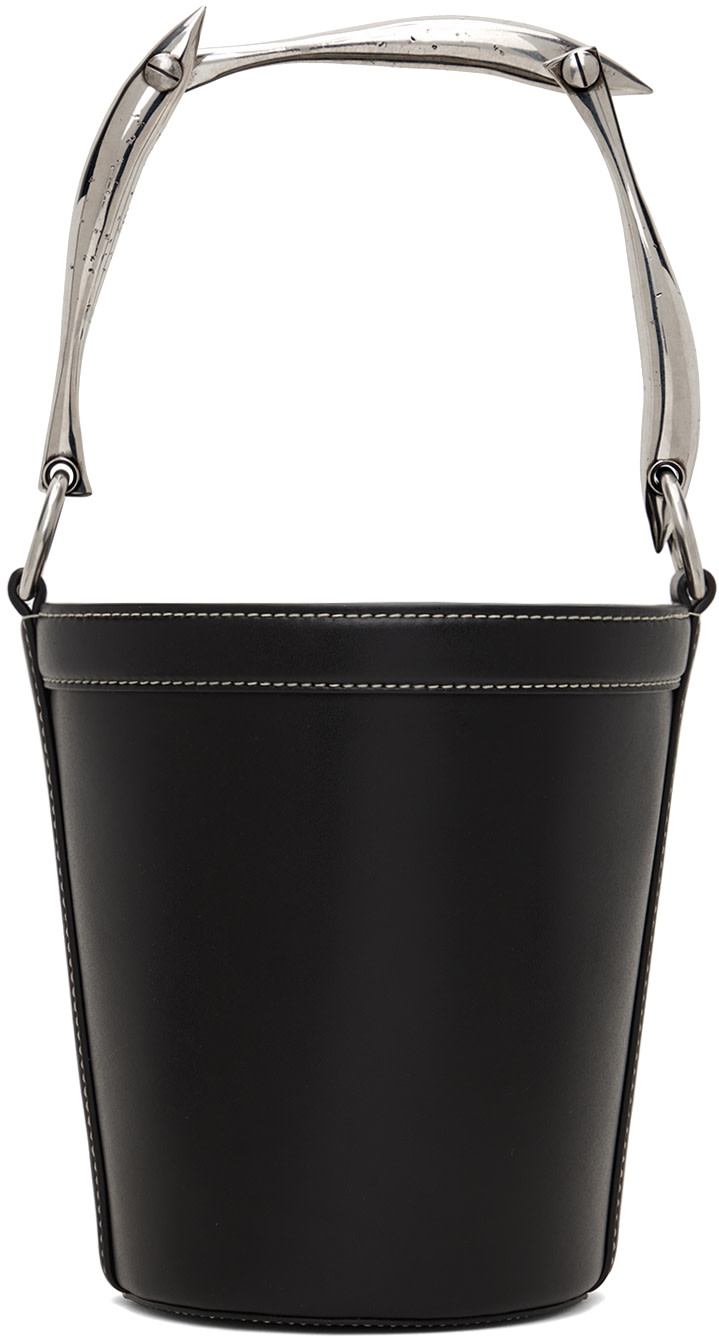 Bottega Veneta: ブラック Sardine バケットバッグ | SSENSE 日本