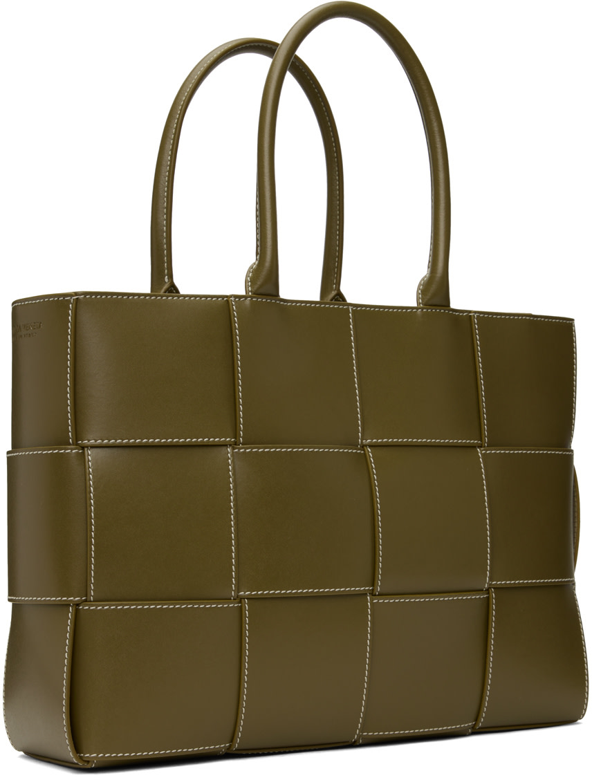 Bottega Veneta: グリーン ミディアム Arco トートバッグ | SSENSE 日本