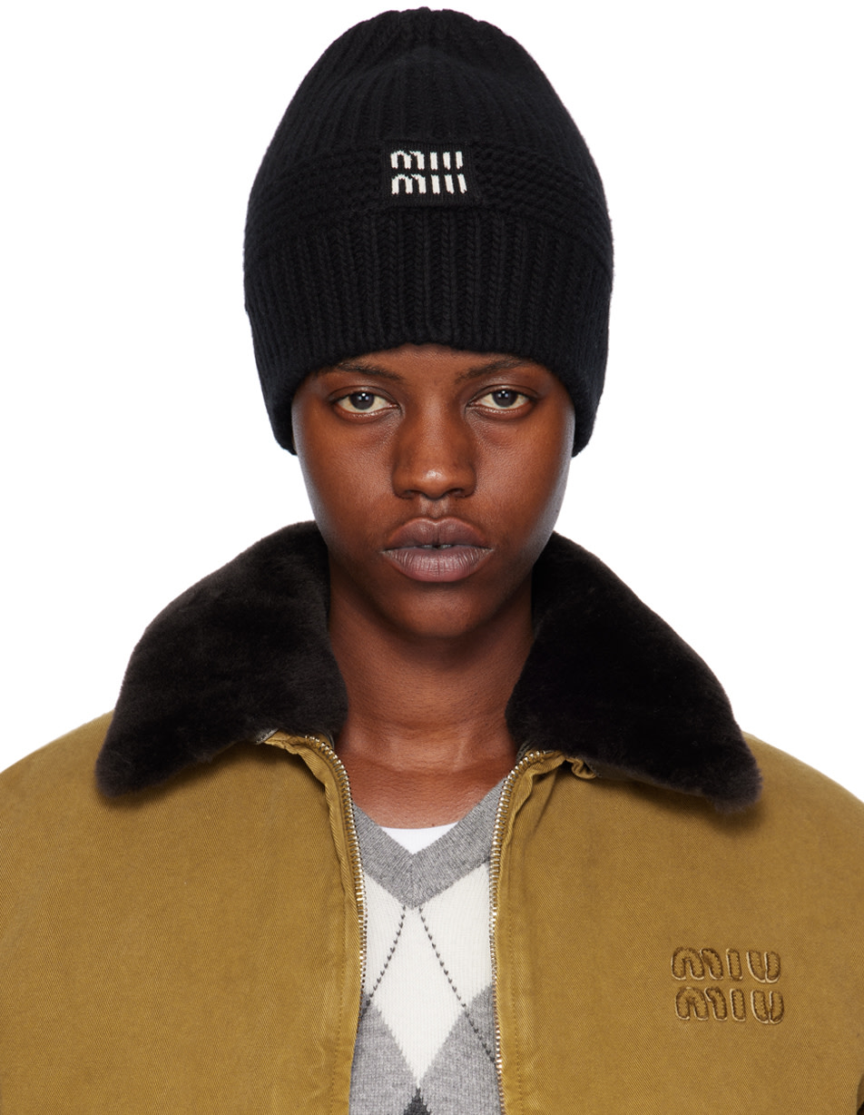 Miu Miu - Black Patch Beanie