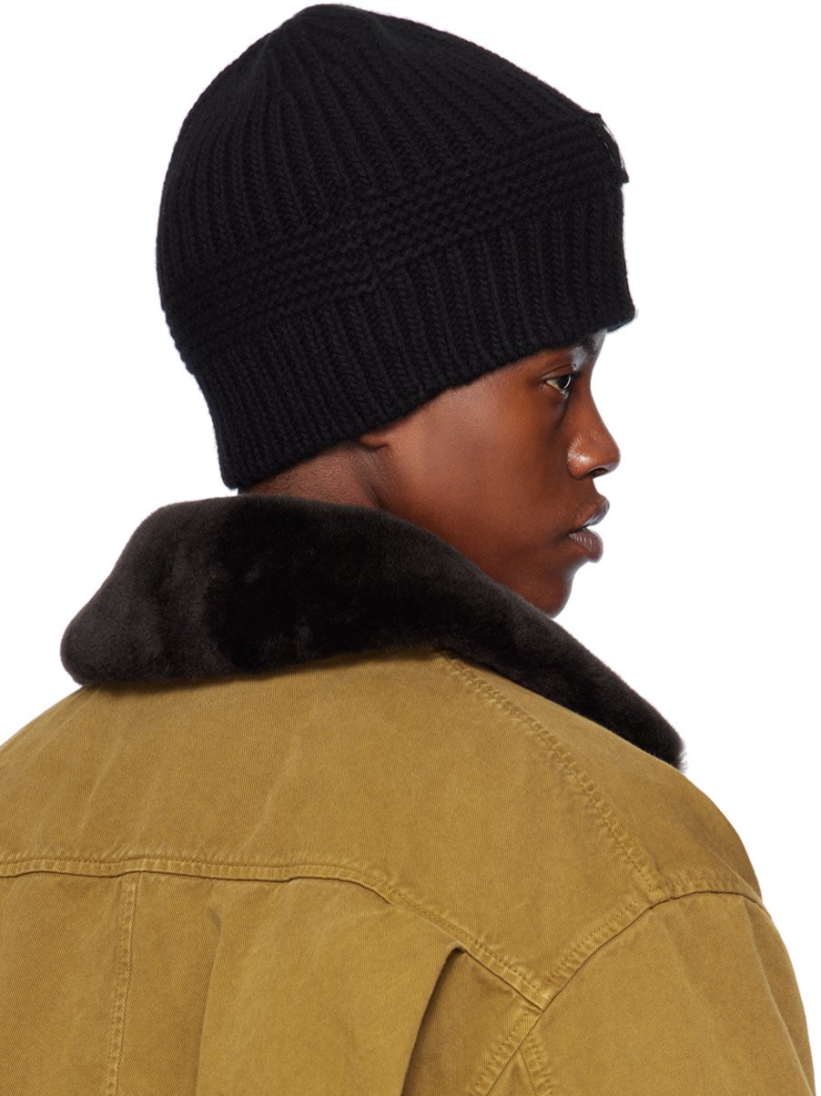 Miu Miu: Black Patch Beanie | SSENSE Canada