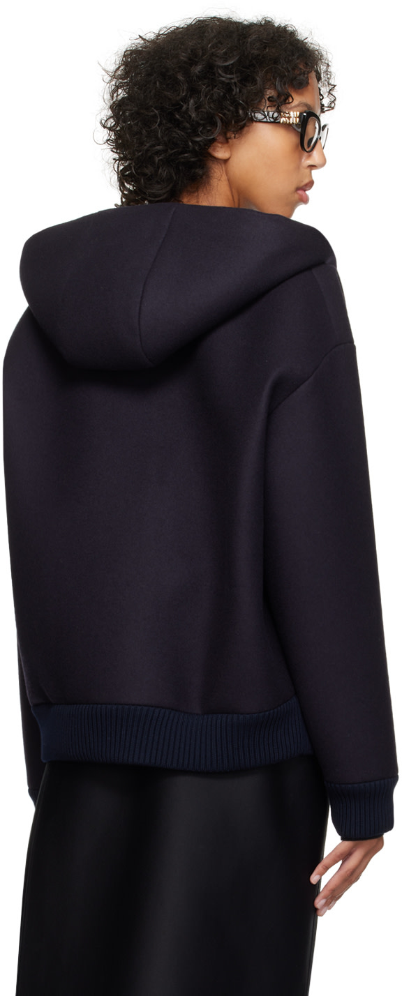 Miu Miu - Pull à capuche rembourré bleu marine