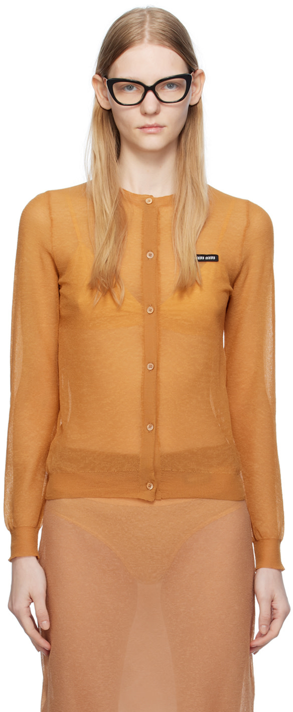 Miu Miu - Cardigan transparent orange