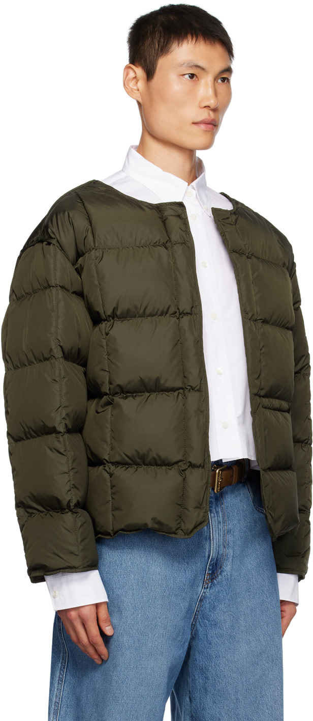 Miu Miu: Brown Hooded Down Jacket | SSENSE Canada