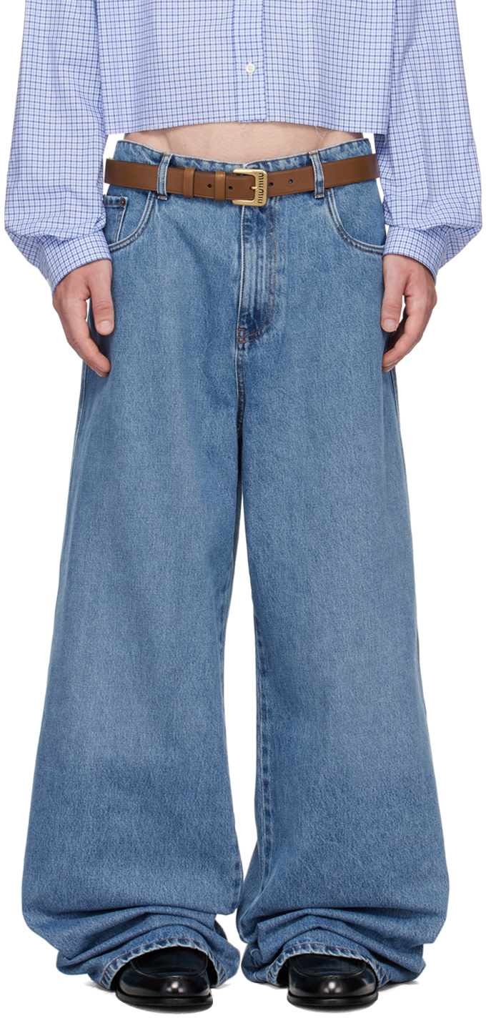 Miu Miu - Blue Embroidered Jeans