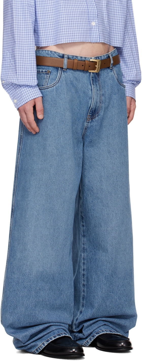 Miu Miu - Blue Embroidered Jeans
