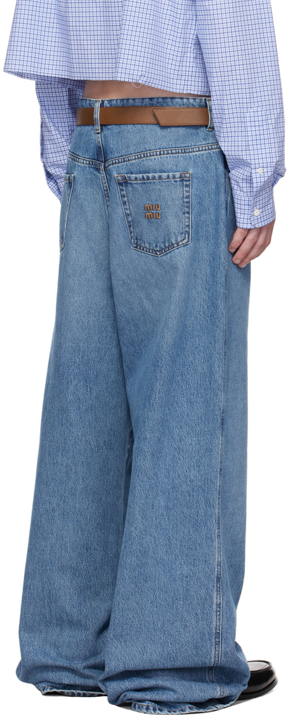Miu Miu - Blue Embroidered Jeans