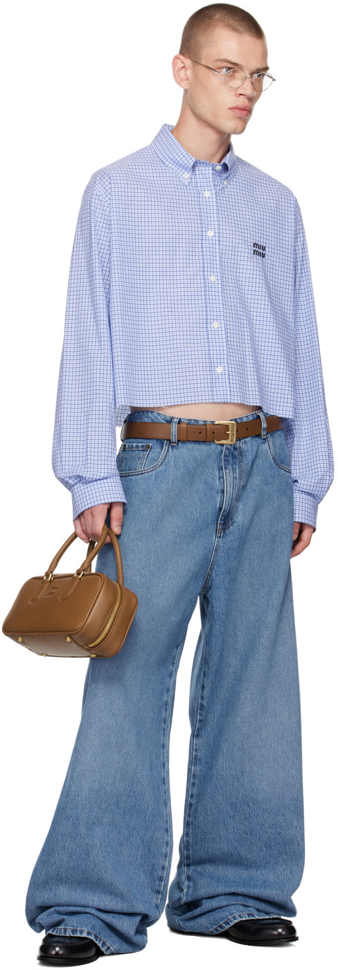 Miu Miu - Blue Embroidered Jeans