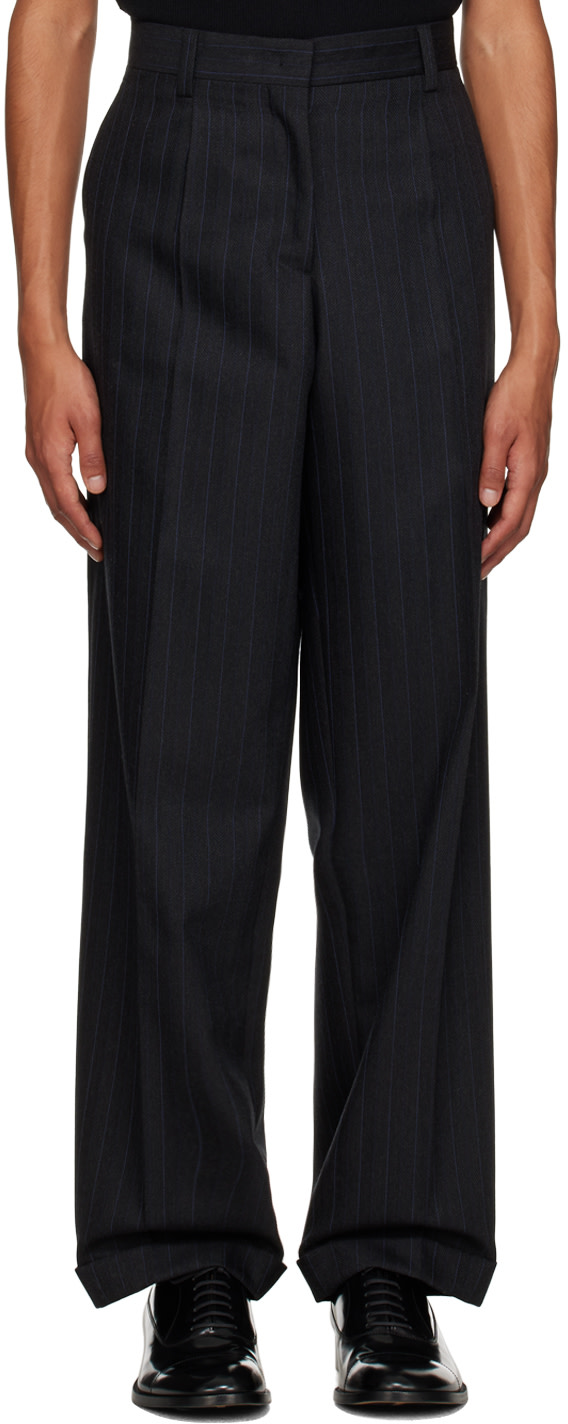 Miu Miu - Black Pinstriped Trousers