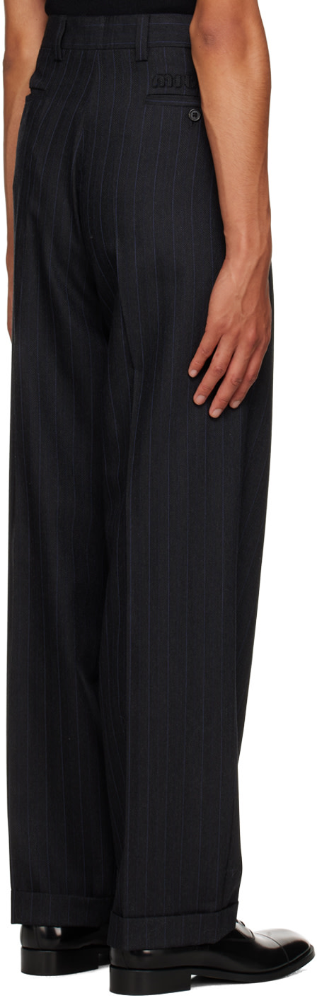 Miu Miu - Black Pinstriped Trousers