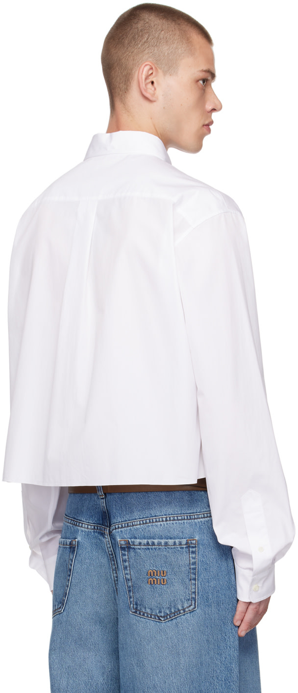 Miu Miu: White Button-Down Shirt | SSENSE Canada