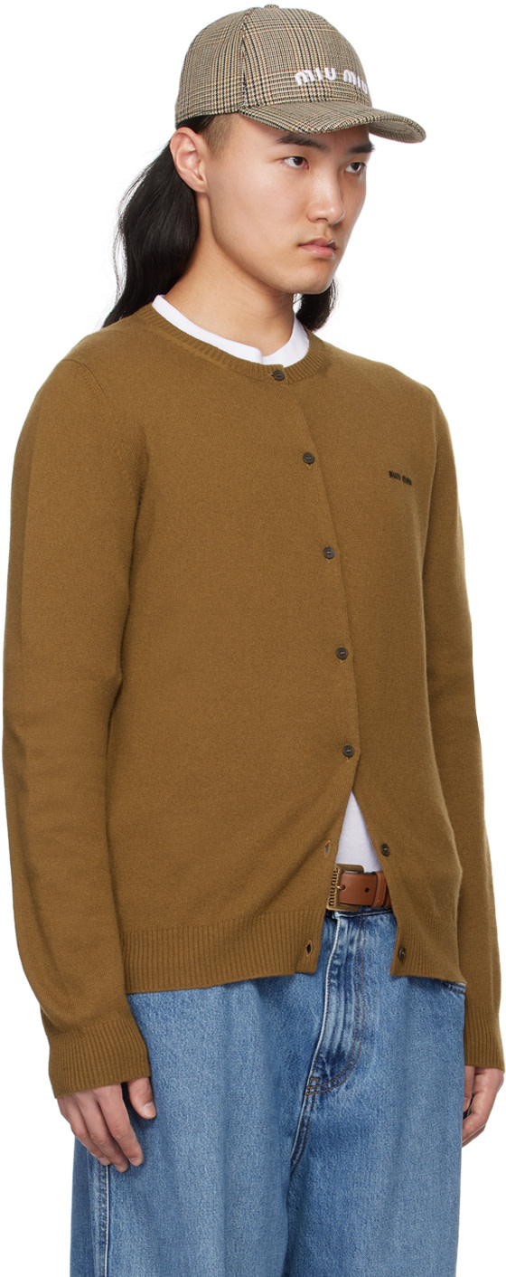 Miu Miu - Brown Jacquard Cardigan