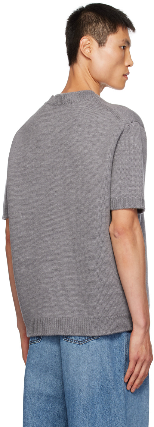 Miu Miu - Pull gris en tricot double face