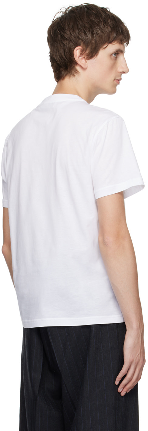 Miu Miu: White Embroidered T-SHirt | SSENSE Canada