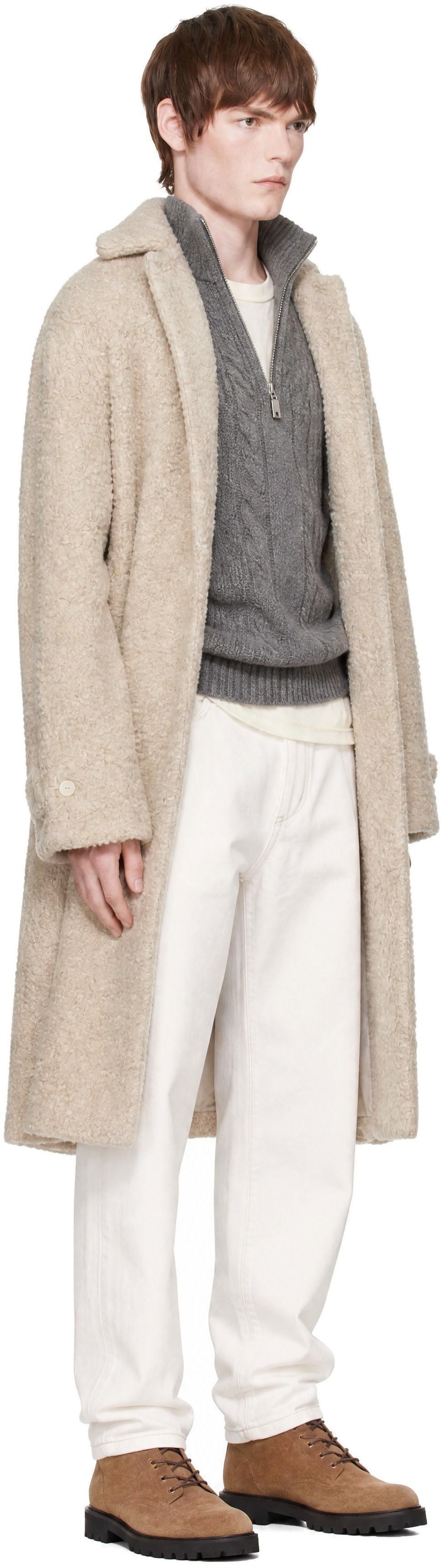 Cordera - Beige Alpaca Boucle Long Coat