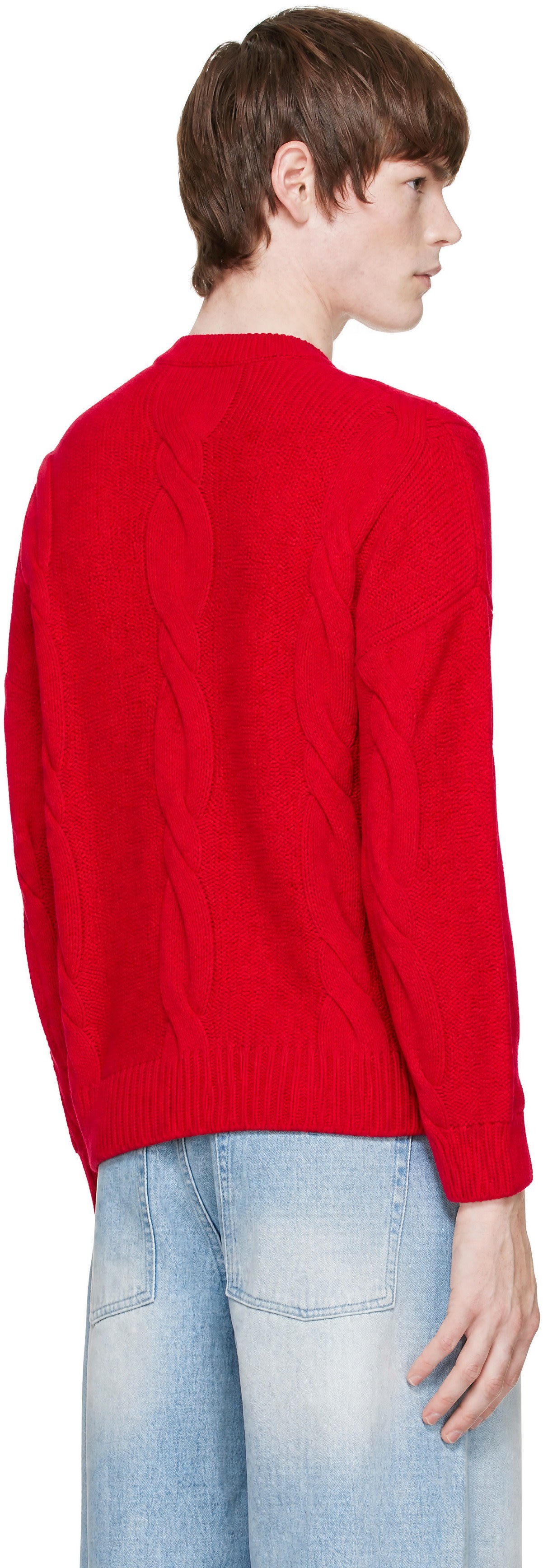 Cordera - Red Wool Braided Sweater